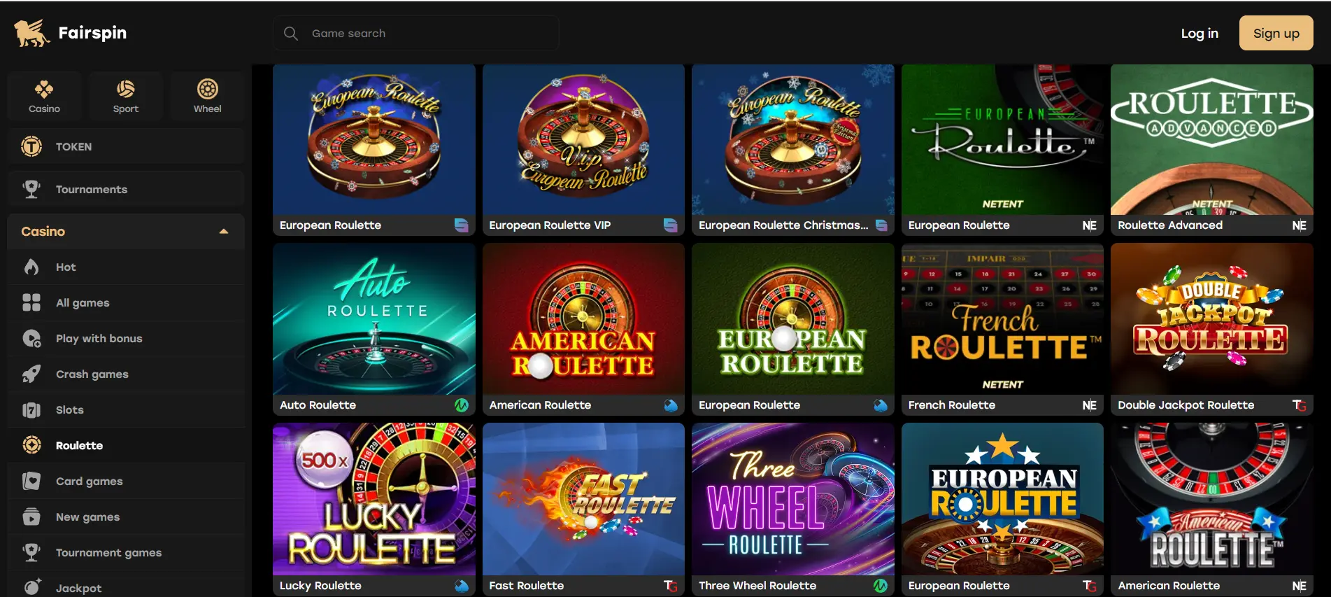 Roulette in FairSpin casino FairSpin casino